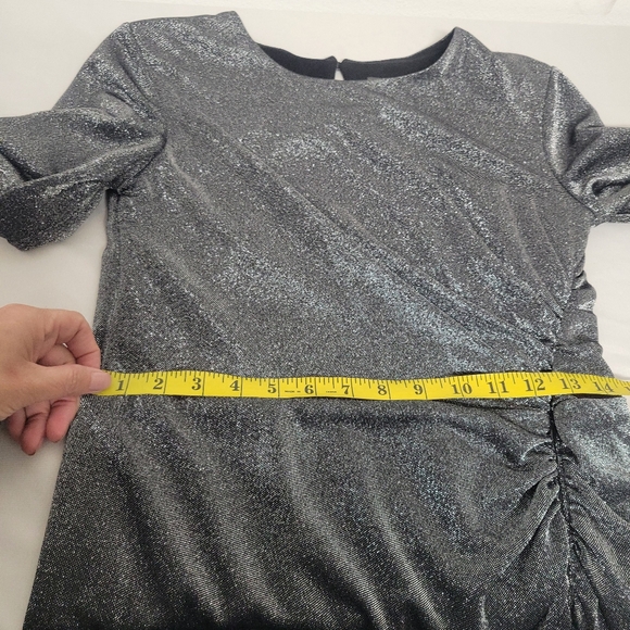 Vince Camuto Elegant Silver Long-Sleeve Dress - Picture 9 of 16